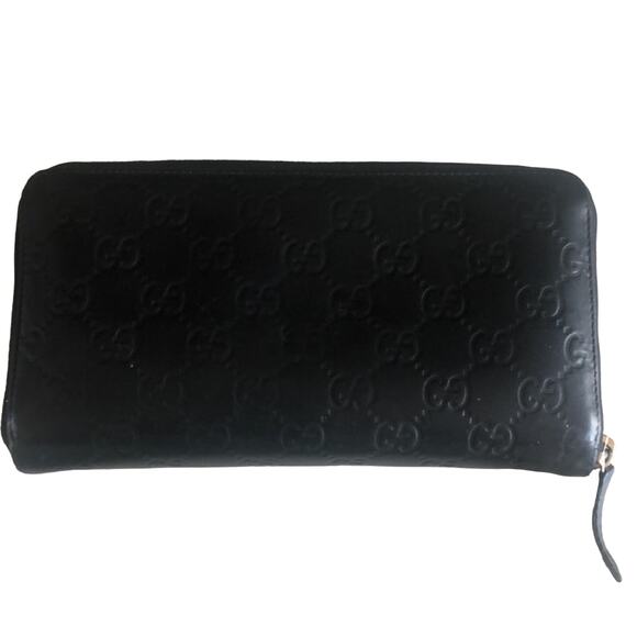 Gucci Black Guccissima Zip Around Long Wallet GG Signature leather - Picture 12 of 12